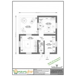 COURTYARD HOUSE- GROUND STOREY 1 BHK TENEMENT WITH CY/V- 1Ui - 4 x 3.6