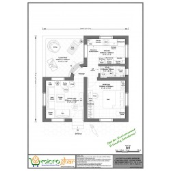 COURTYARD HOUSE- GROUND STOREY1 BHK TENEMENT WITH CY/V- 1Xi - 4 x 3.6